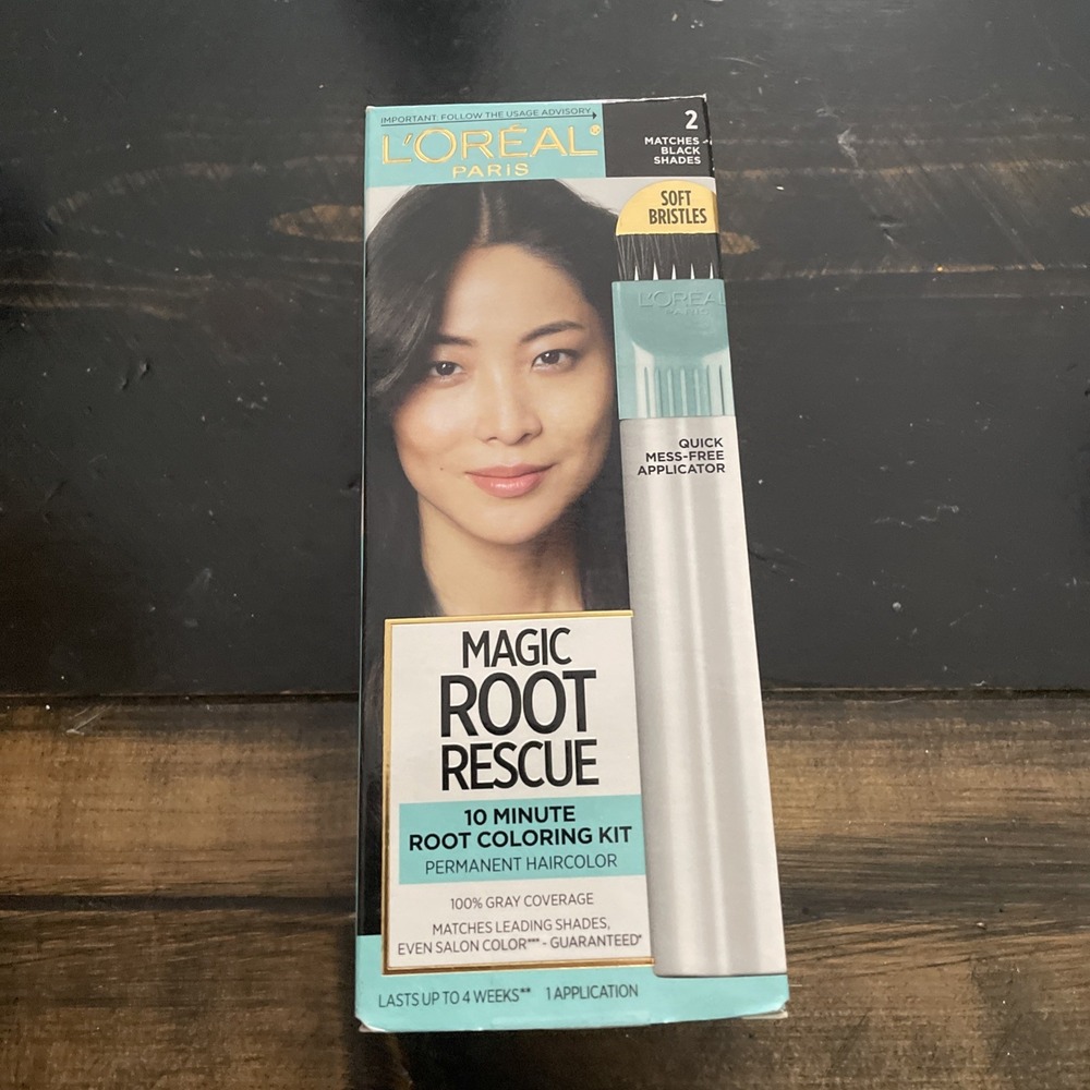 L'Oreal Magic Root Rescue 10 Minute Hair Root Coloring Kit #2 BLACK